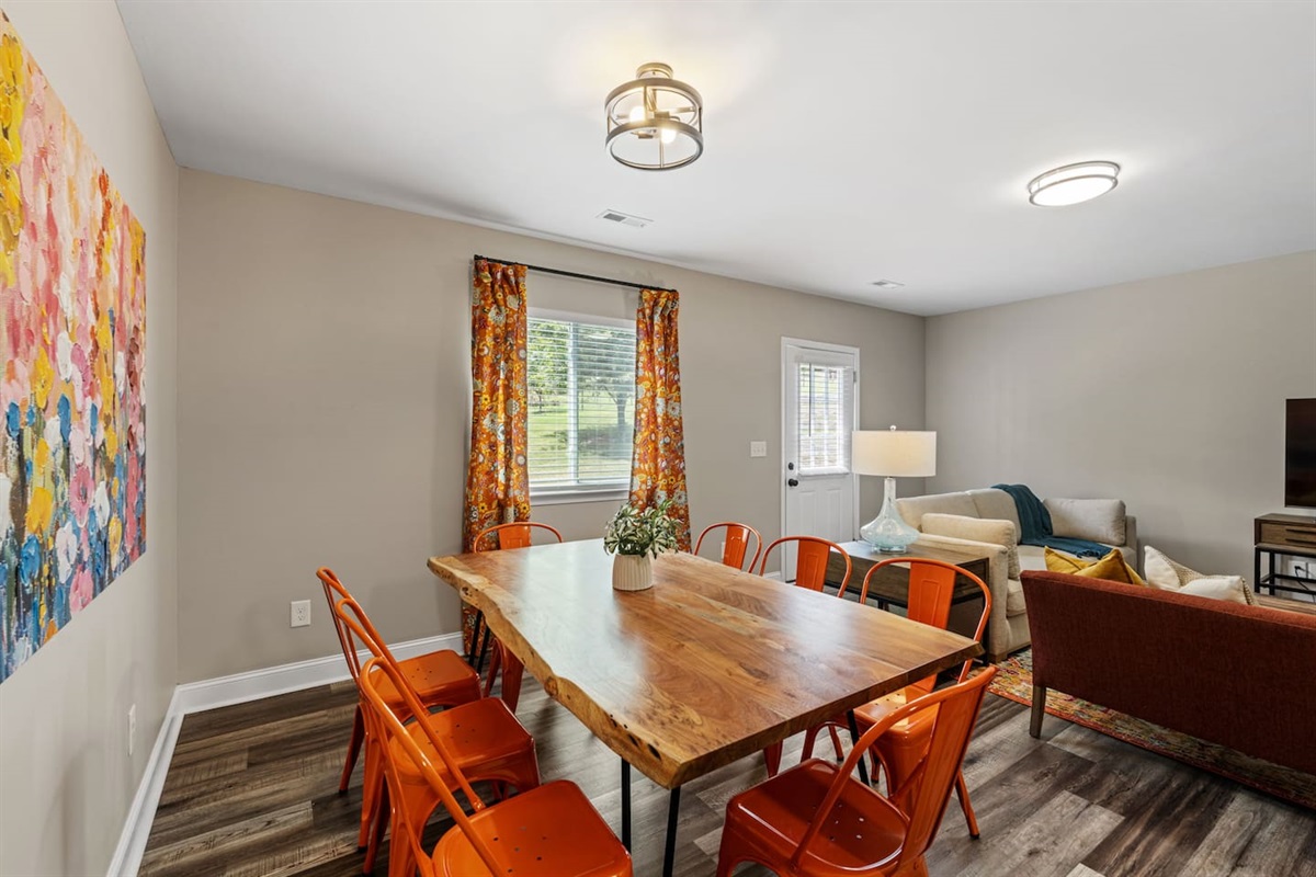 Right unit - Dining table with seating for 8 people
