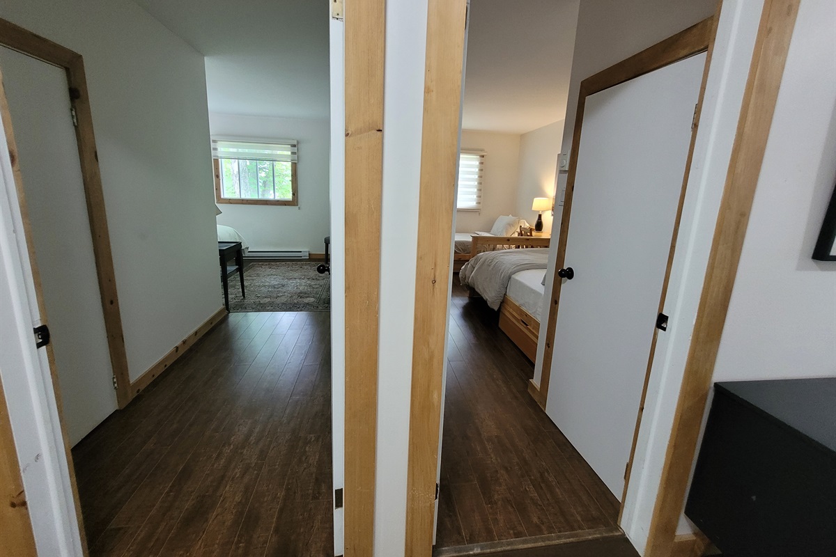 Entries to bedrooms from hallway