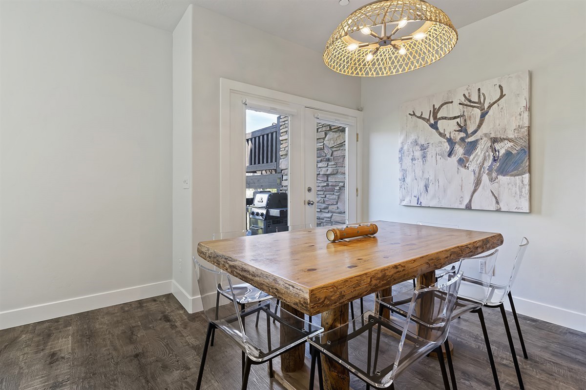 Gather in style around a beautifully crafted dining table with seating for eight—perfect for intimate dinners and lively celebrations alike.