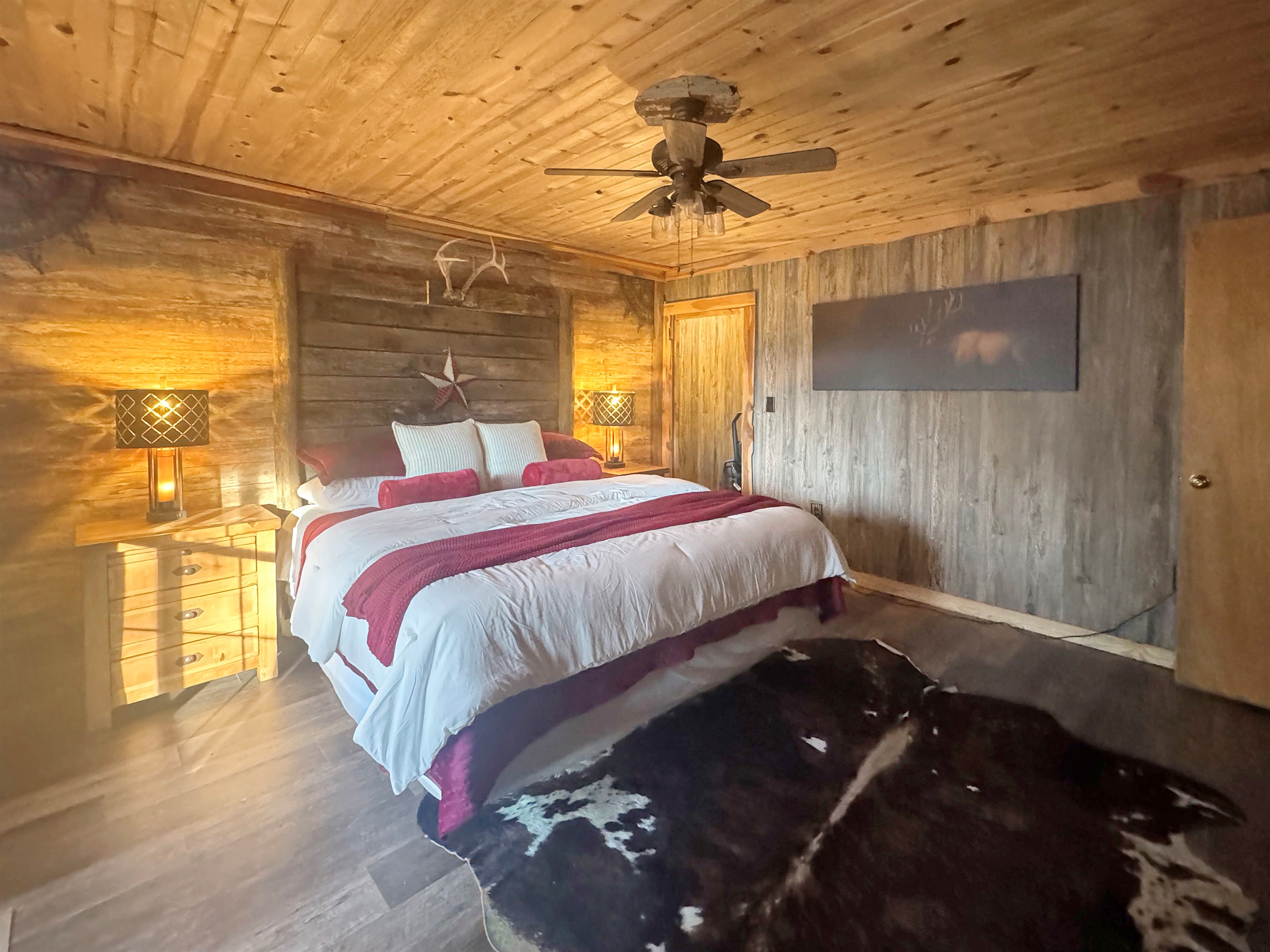 Your main floor retreat with barnwood character and five-star comfort.