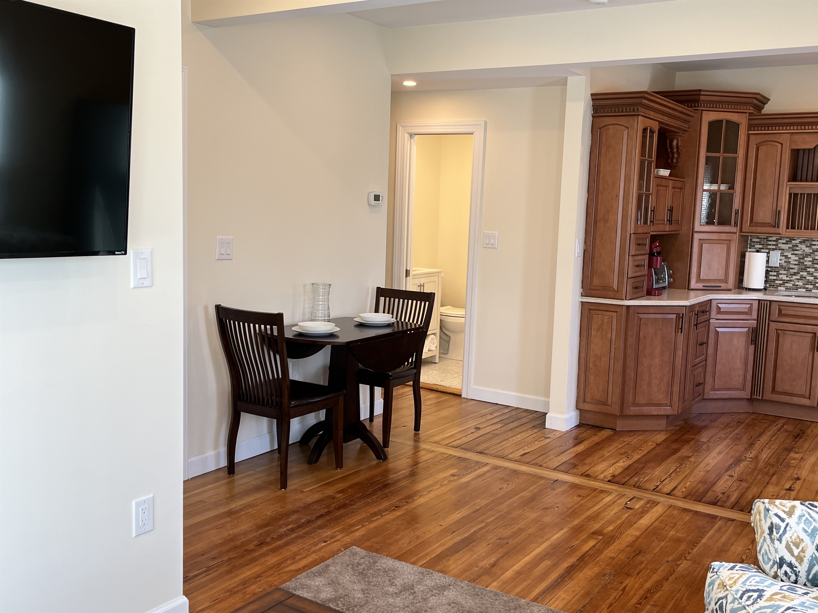 Living, dining, kitchen and bath all steps away