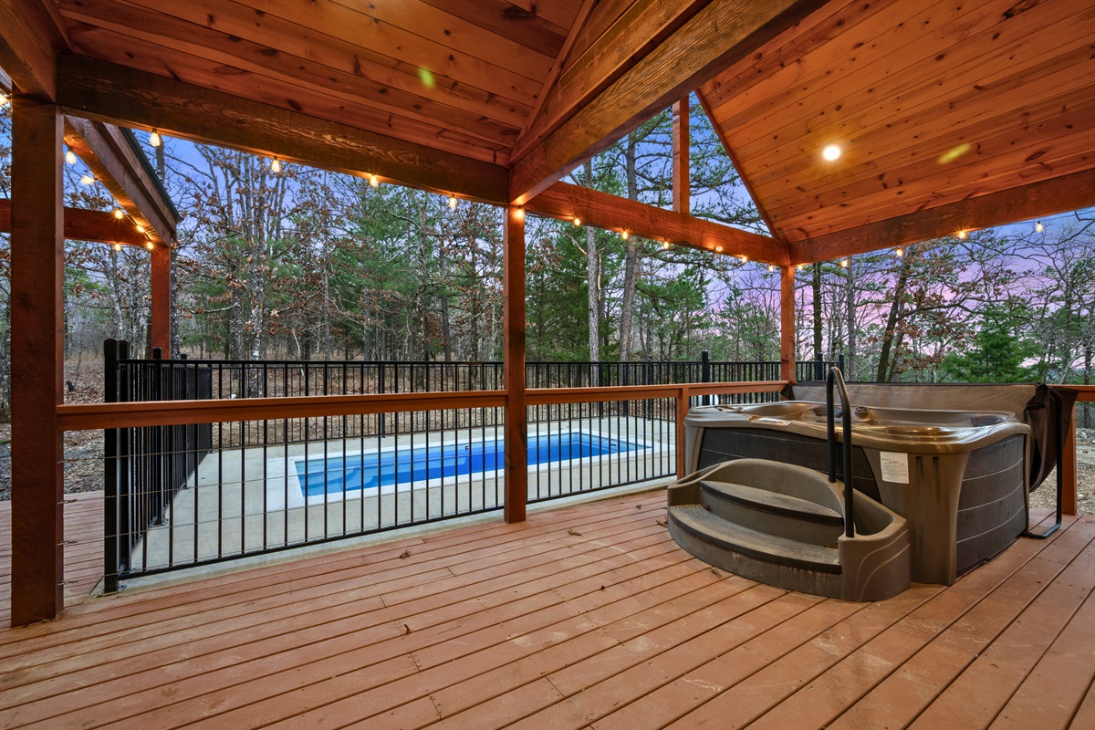 With plenty of space to spread out, the large covered deck makes it easy to enjoy the outdoors rain or shine.