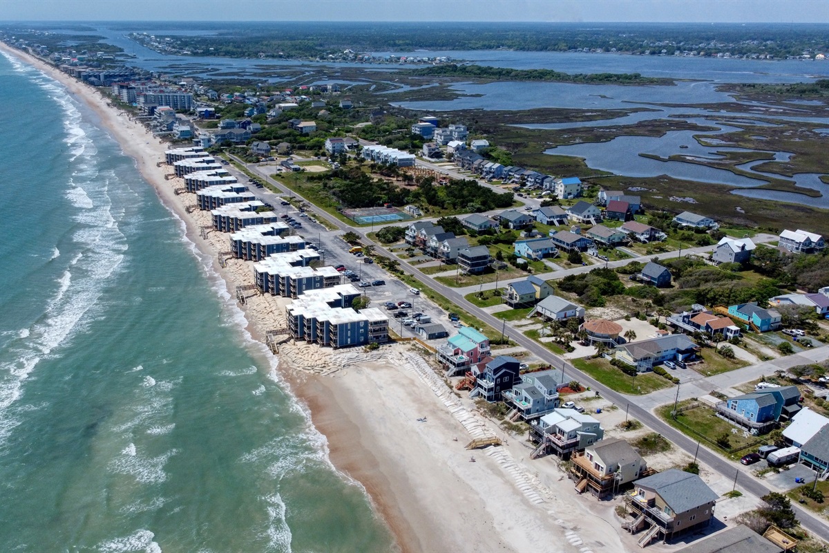 Topsail Island with the community in the foreground