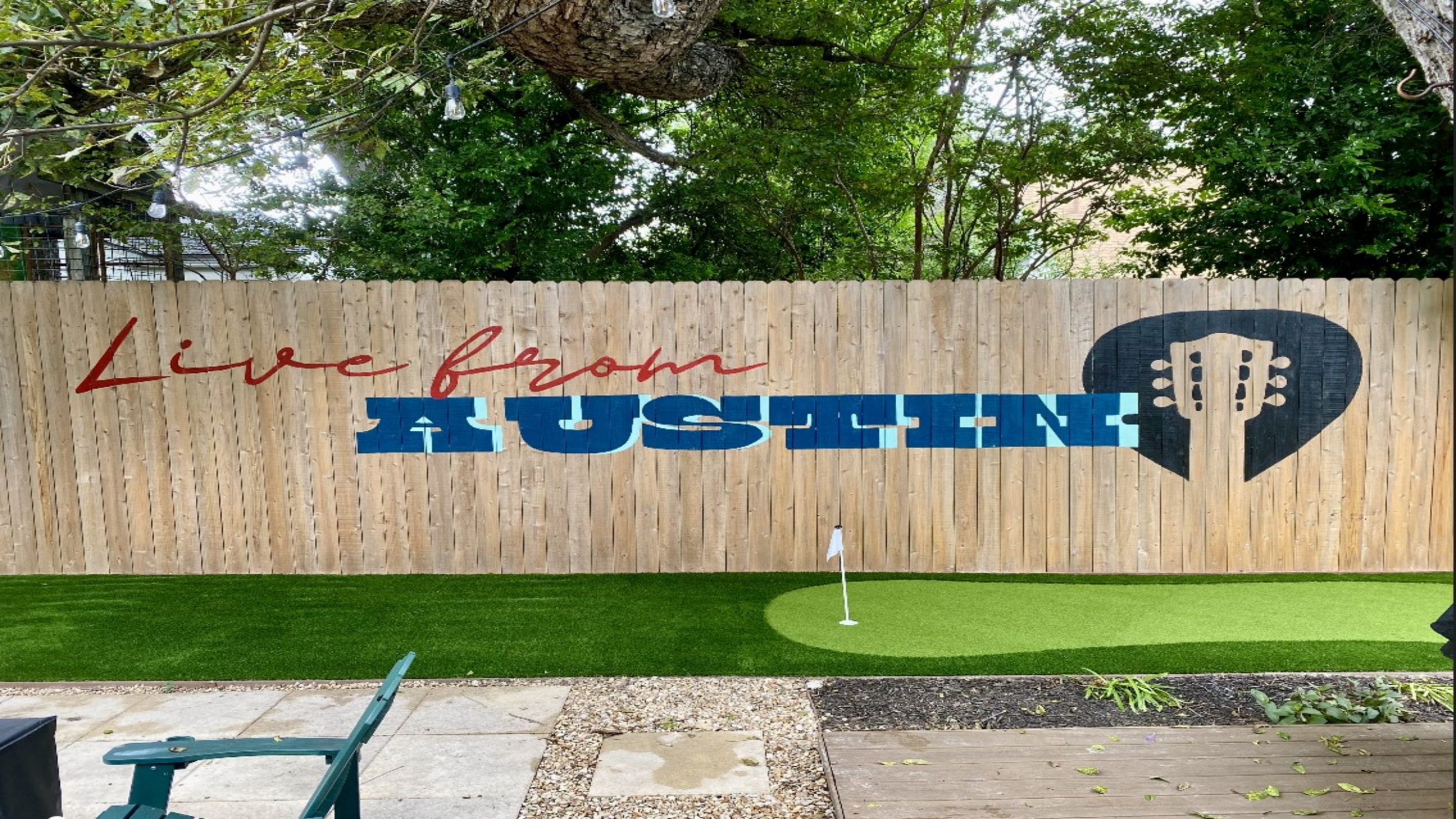 Tee off in style in our private backyard with a fun mini-golf course! Perfect for a casual game or a friendly competition, this lush green space offers a relaxing way to enjoy your stay. Grab a putter and enjoy a round in your own personal oasis!