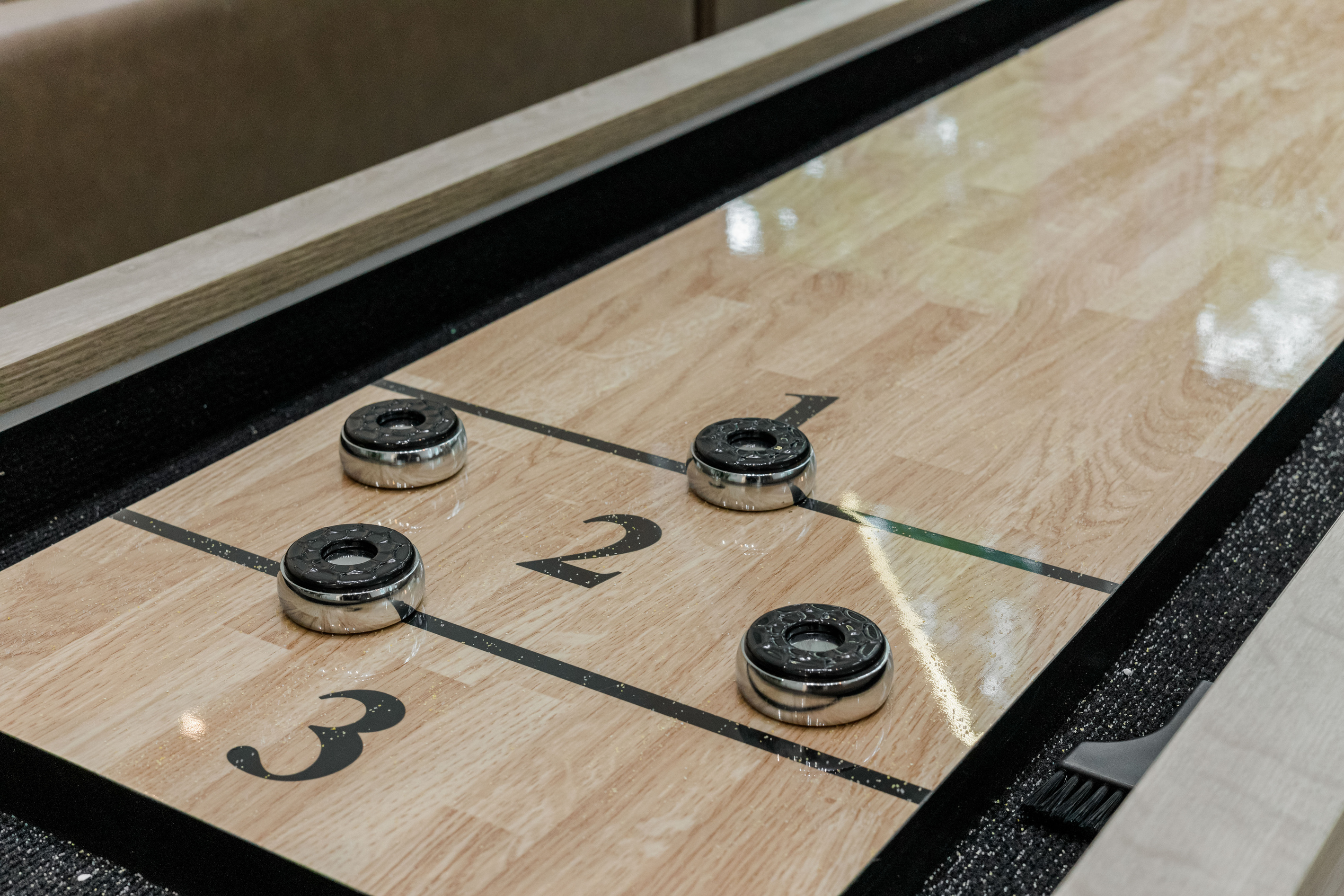 Someone is always on the shuffleboard