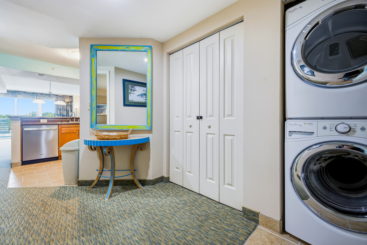 Your own washer and dryer in the condo. Pack light and rewear your favorite suit ⭐
