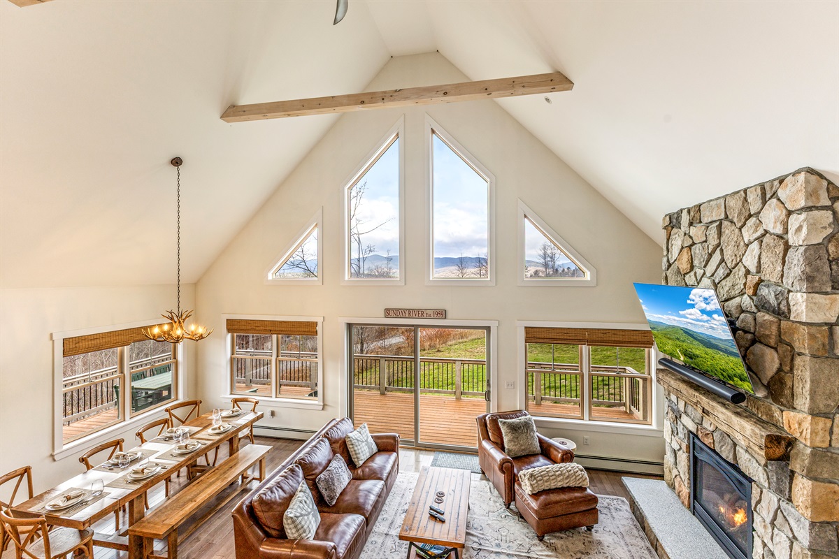 Comfort meets style in the lodge’s inviting living area.