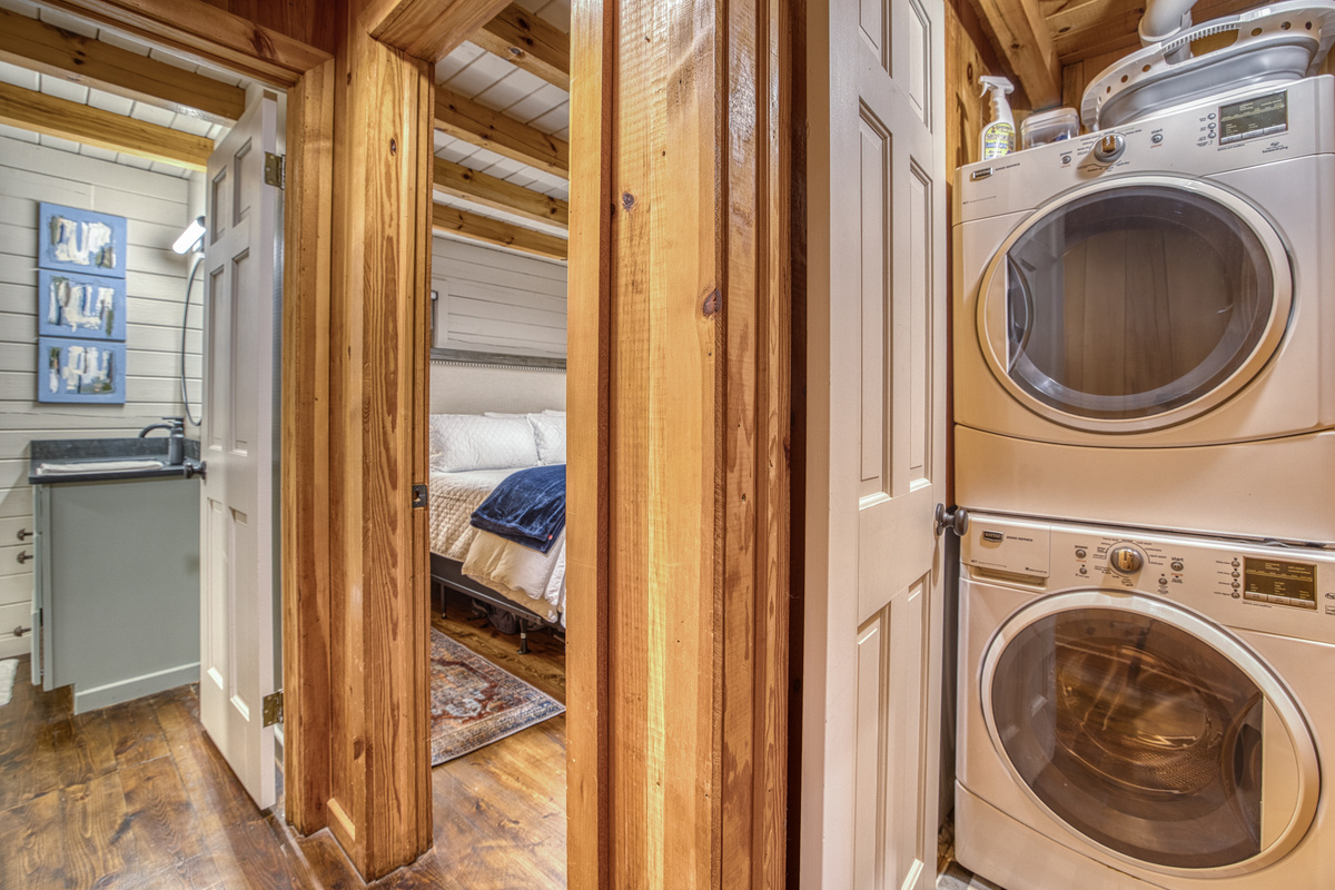 Stackable washer and dryer.