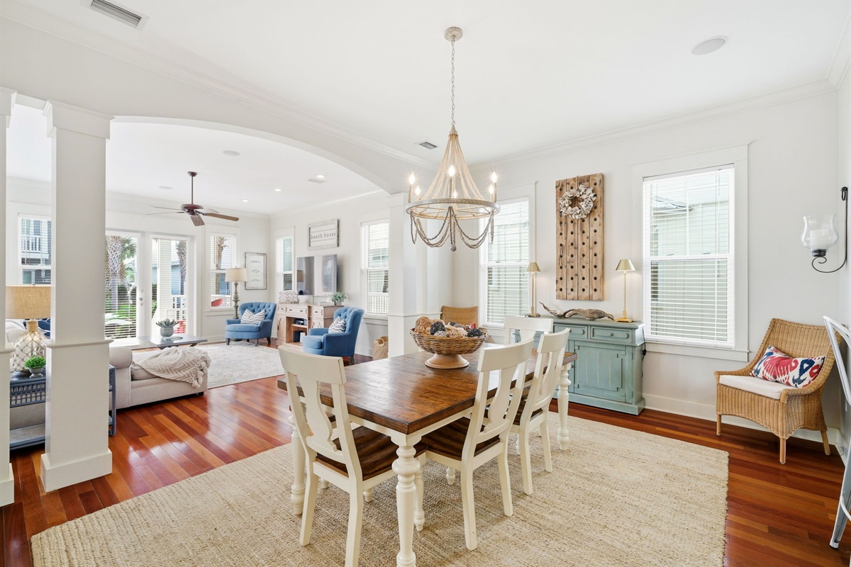 Our open-concept living area ensures you're never far from the action, whether you're prepping a meal or relaxing with the group.