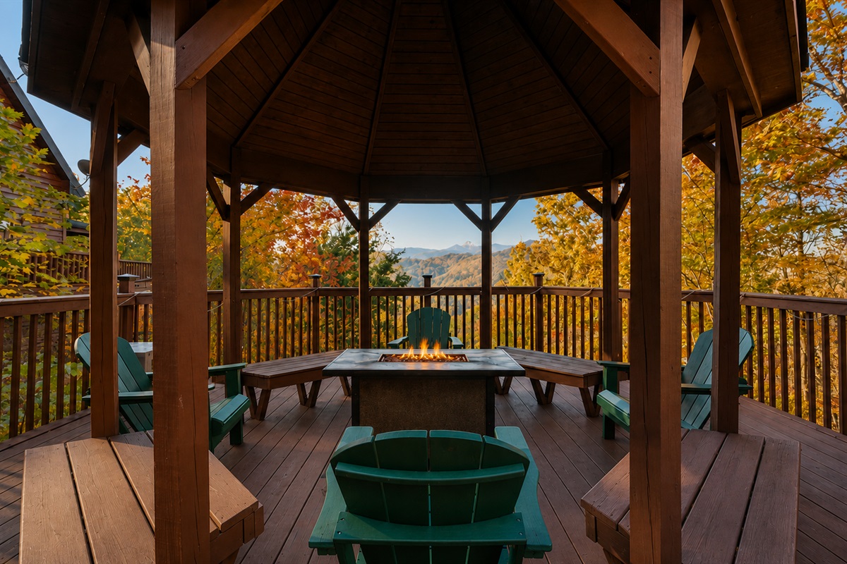 Gazebo with fire table