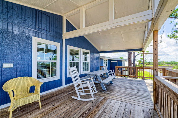 Spacious dock with seating and amazing views