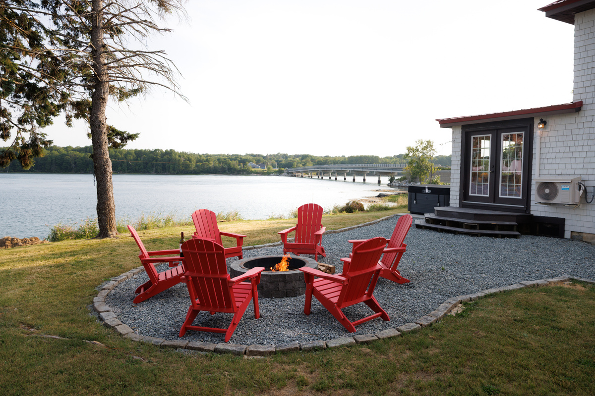  Find your corner of the back deck and watch the sun track across the cove from early morning light all the way through to golden hour.