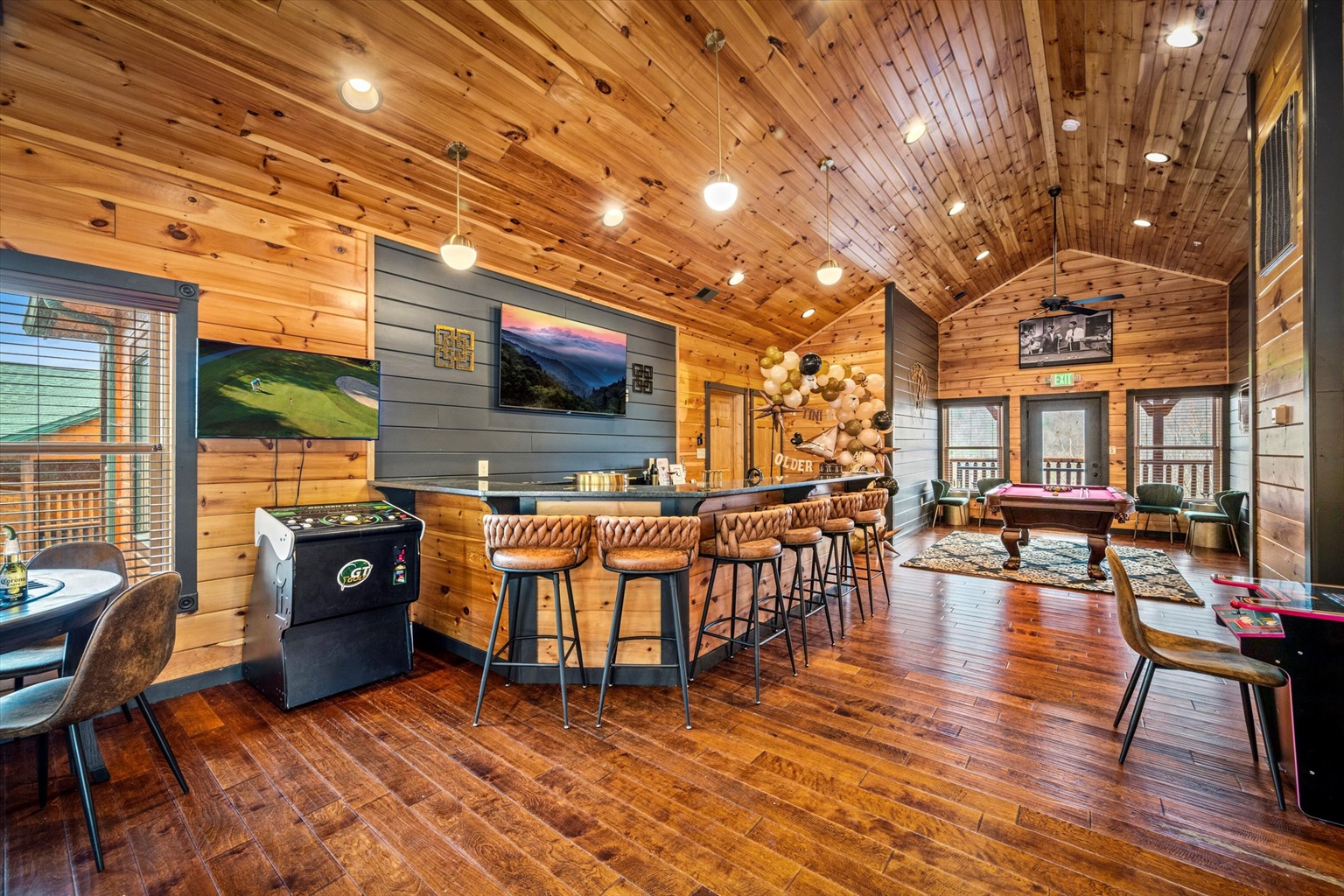 The bar/lounge is perfect for hosting your next event!