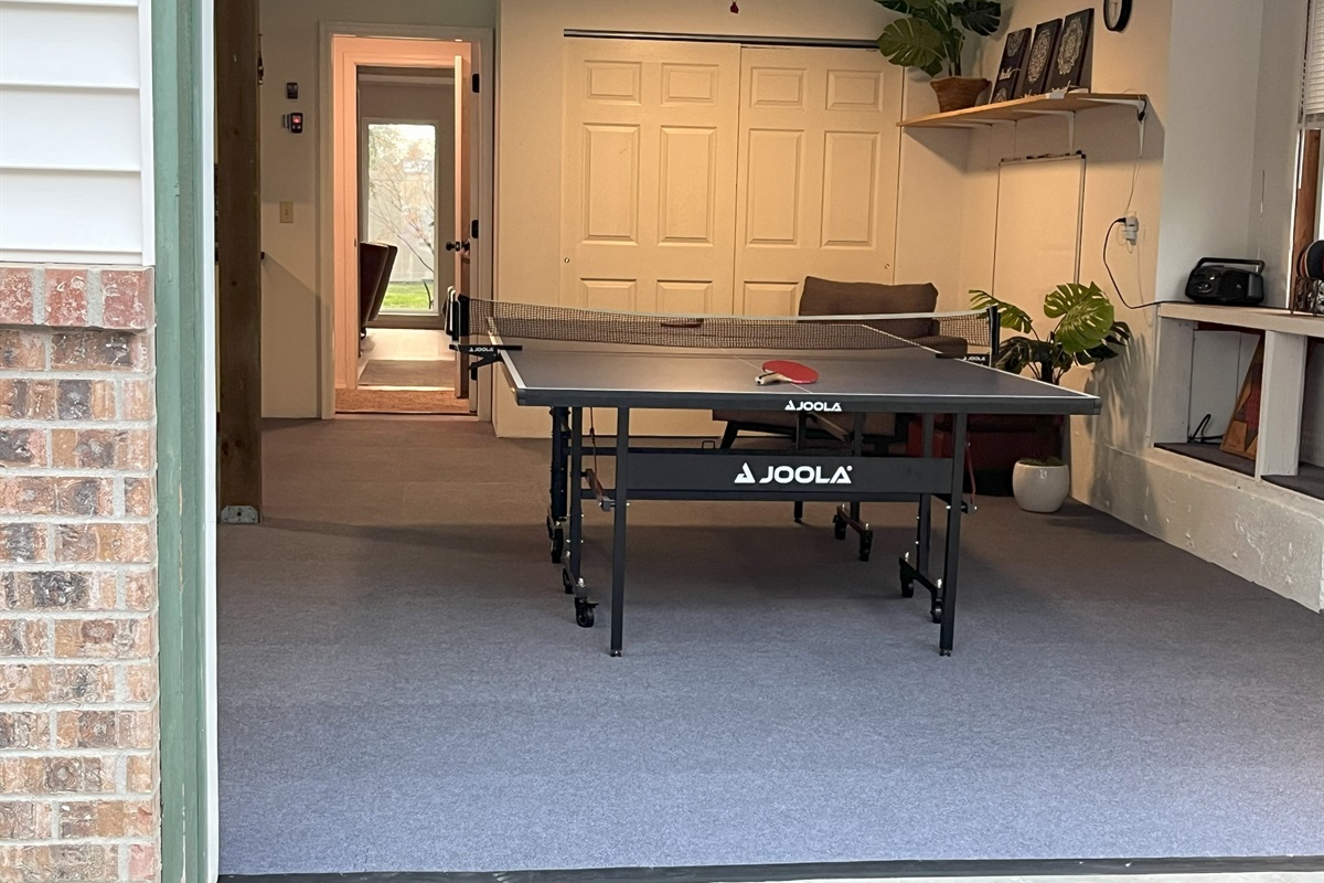 Step free entry is available if one person enters from front and opens garage/game room door from inside.