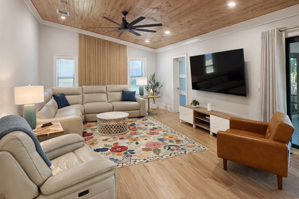 Living Room w/ 75" Smart TV