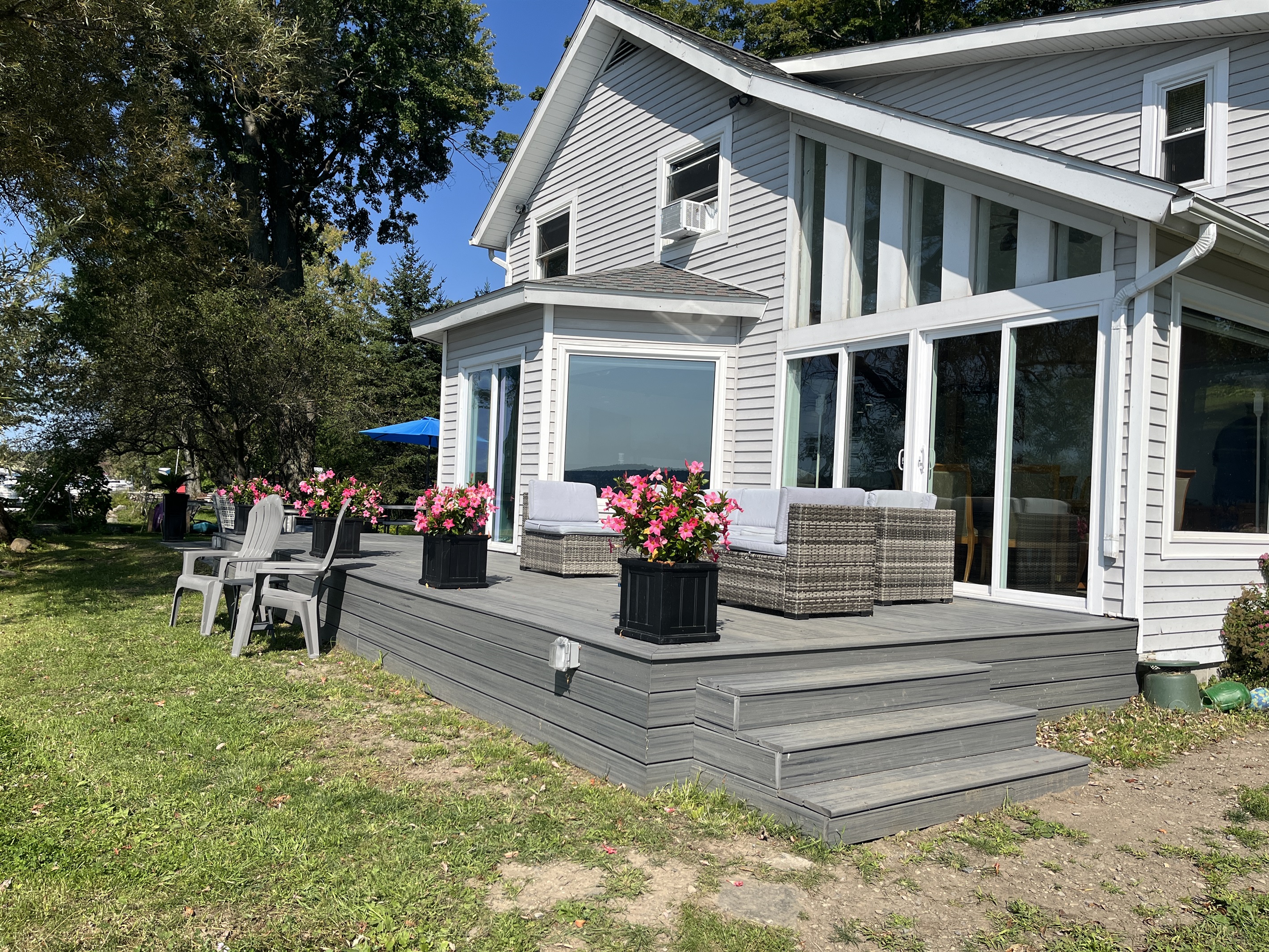 Rear deck overlooking the water
