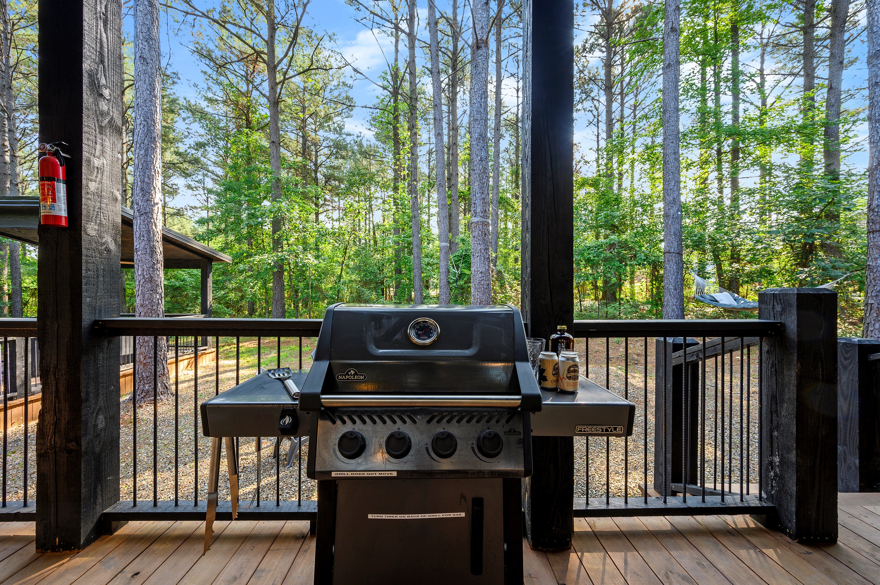 Private deck with grill for the perfect cookout vibe