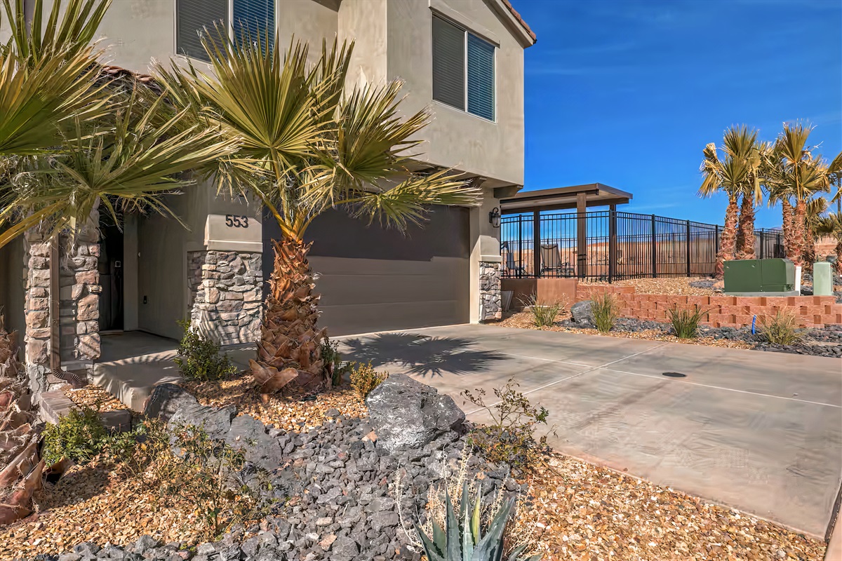 Private parking in driveway and garage.