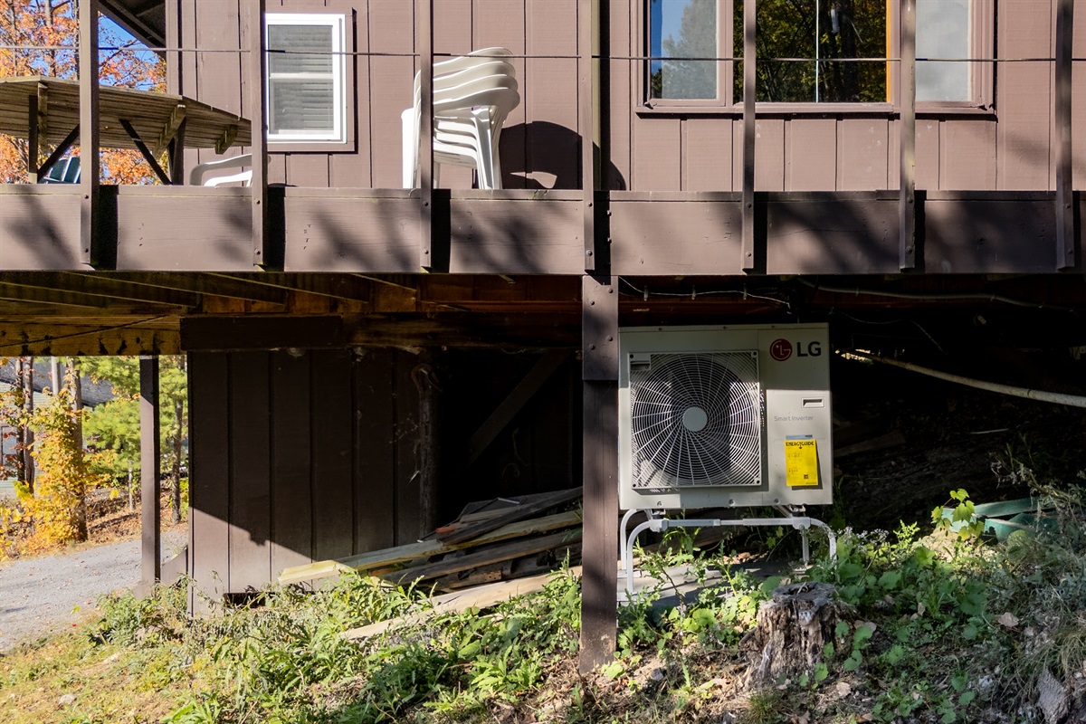 Underside of deck with storage space—practical, hidden yet neat.