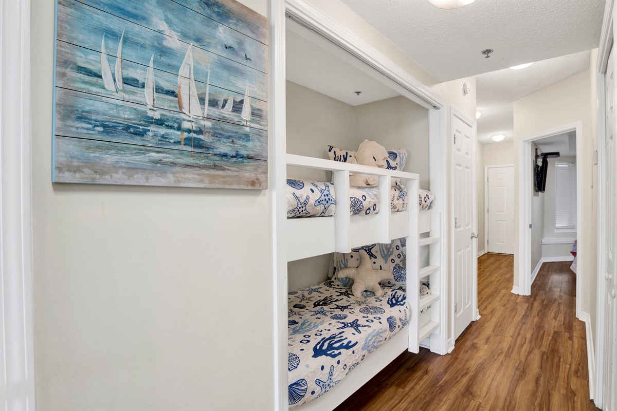 Bunk area with 2 full size twin beds 