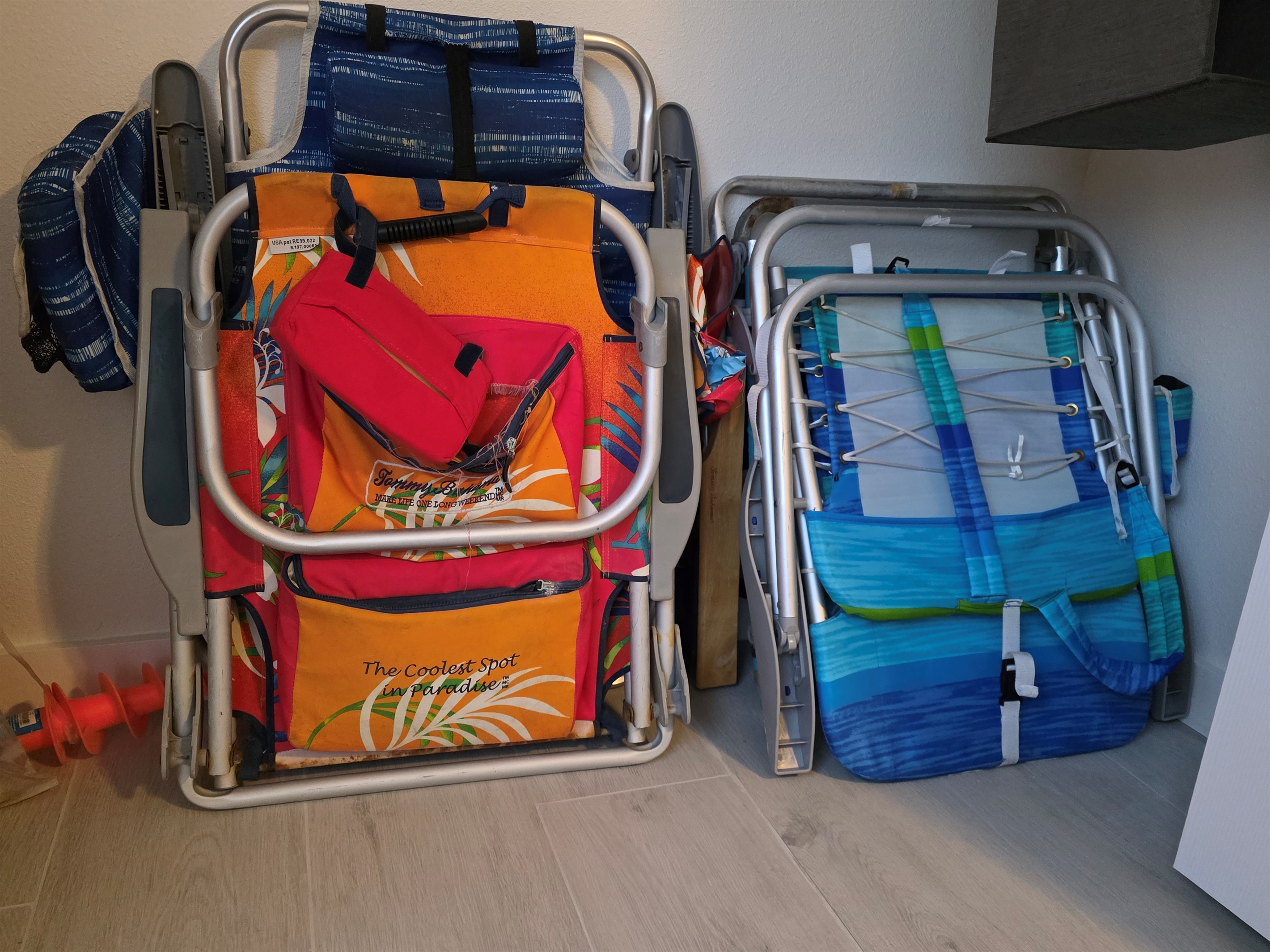 Several chairs for beach use