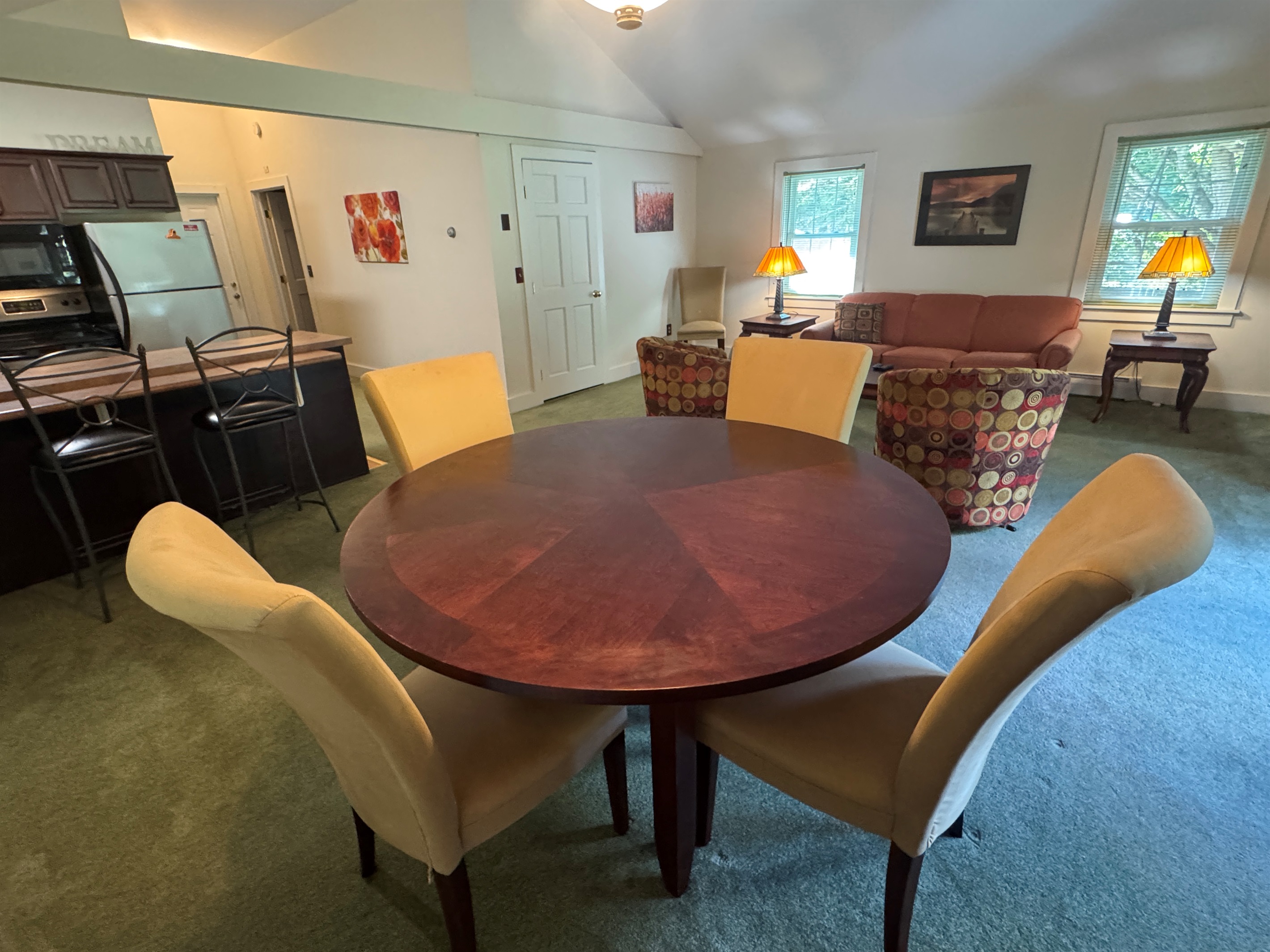 Dandelion apartment dining area with seating for up to 6.