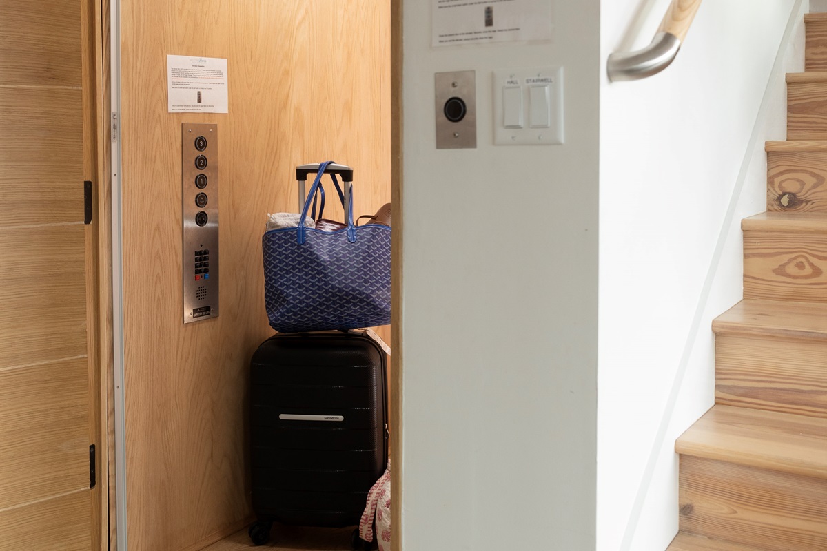 Villa Paradiso makes it easy &mdash; stairs for quick runs, elevator for luggage + groceries + tired legs after the beach.