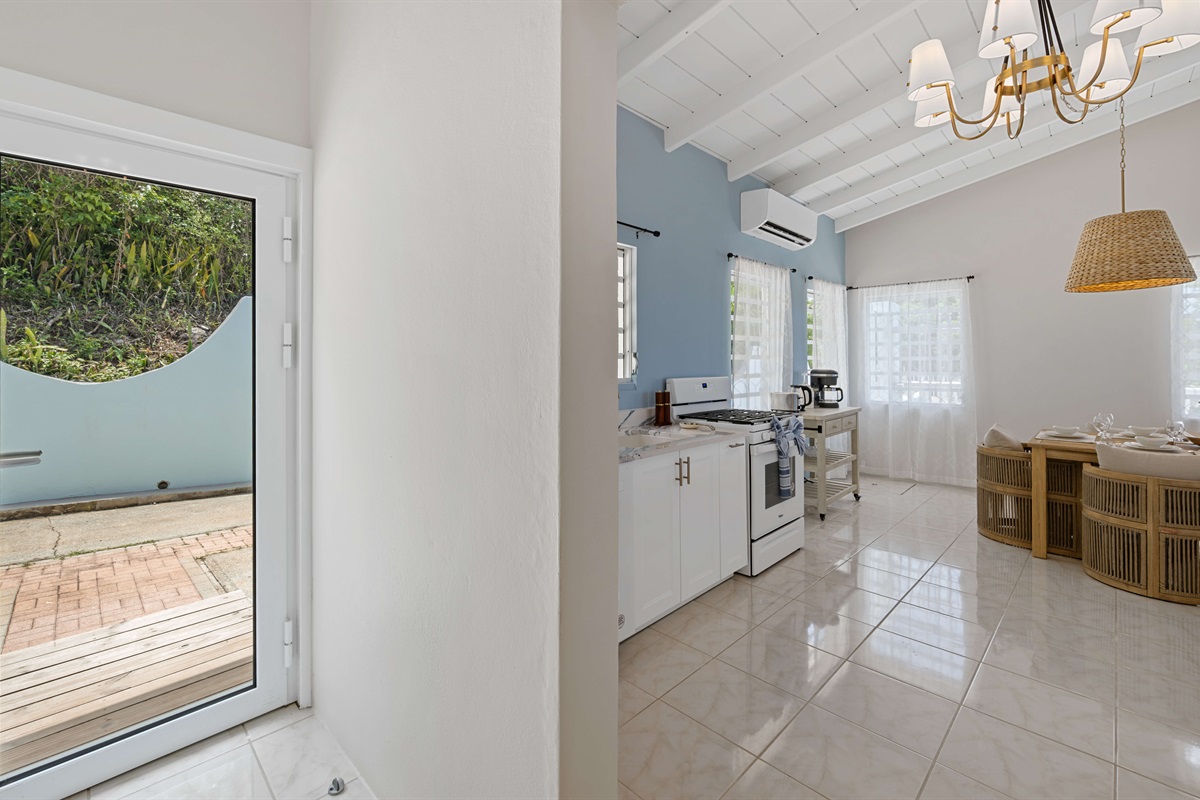 Front door brings your right into the kitchen