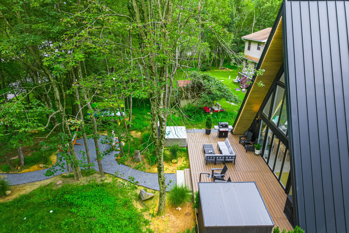 The whole back yard, from above