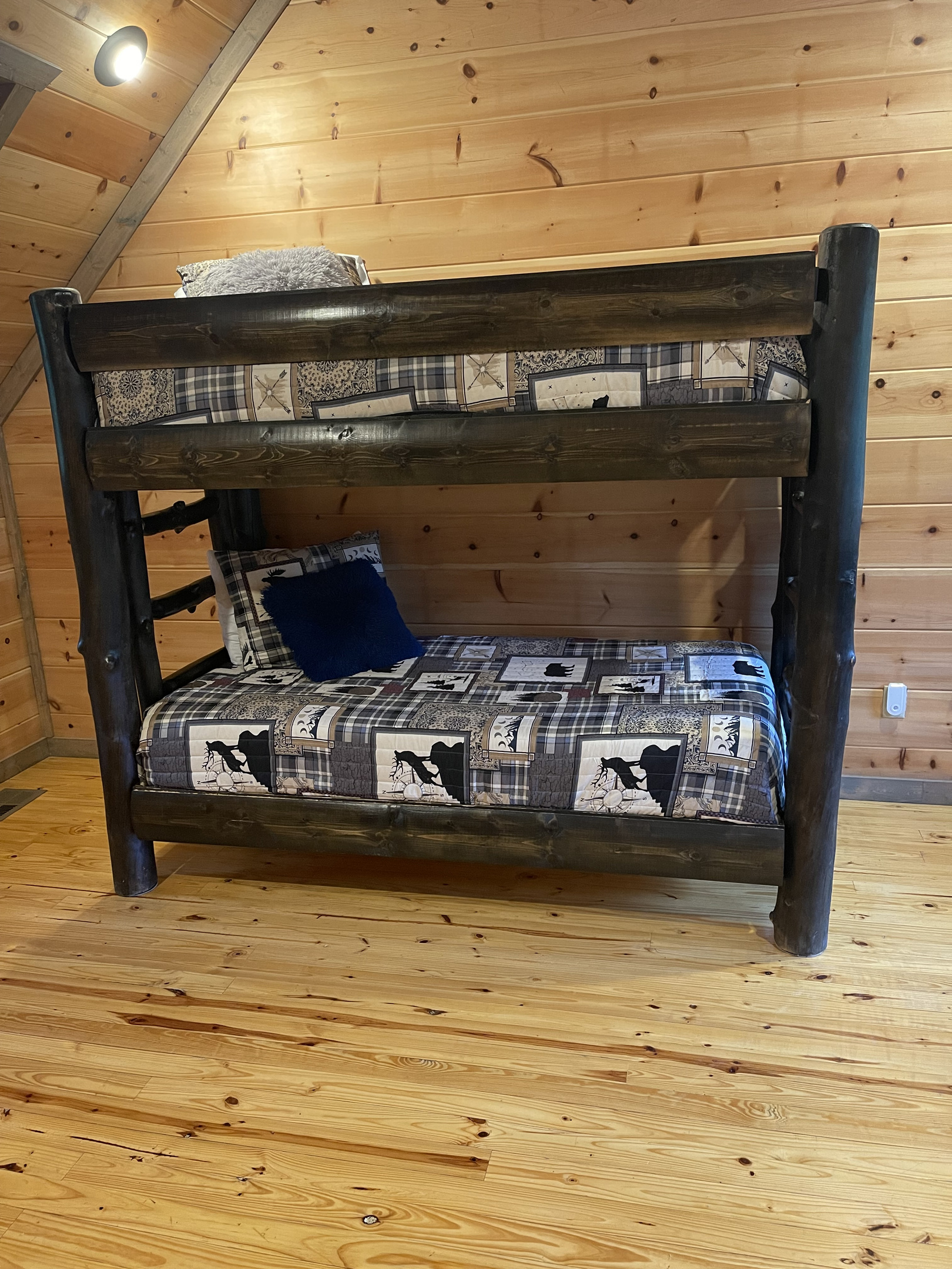 Upstairs game room XL size bunk bed