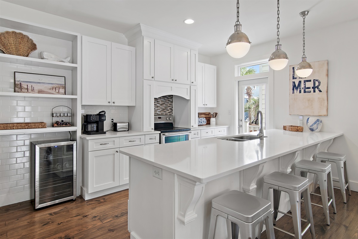 Chef-inspired kitchen fully stocked for effortless entertaining.