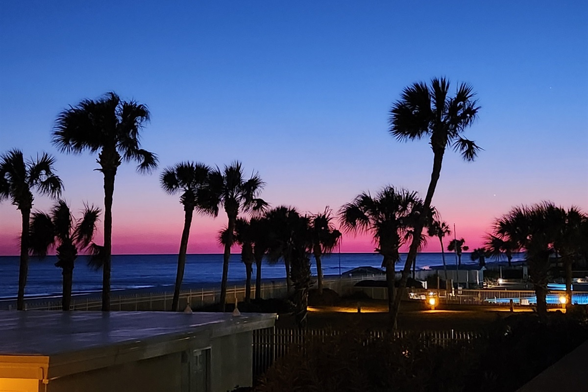 Sunset views from the balcony