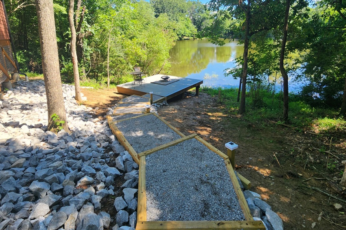 Steps to a Private Deck Overlooking the Pond