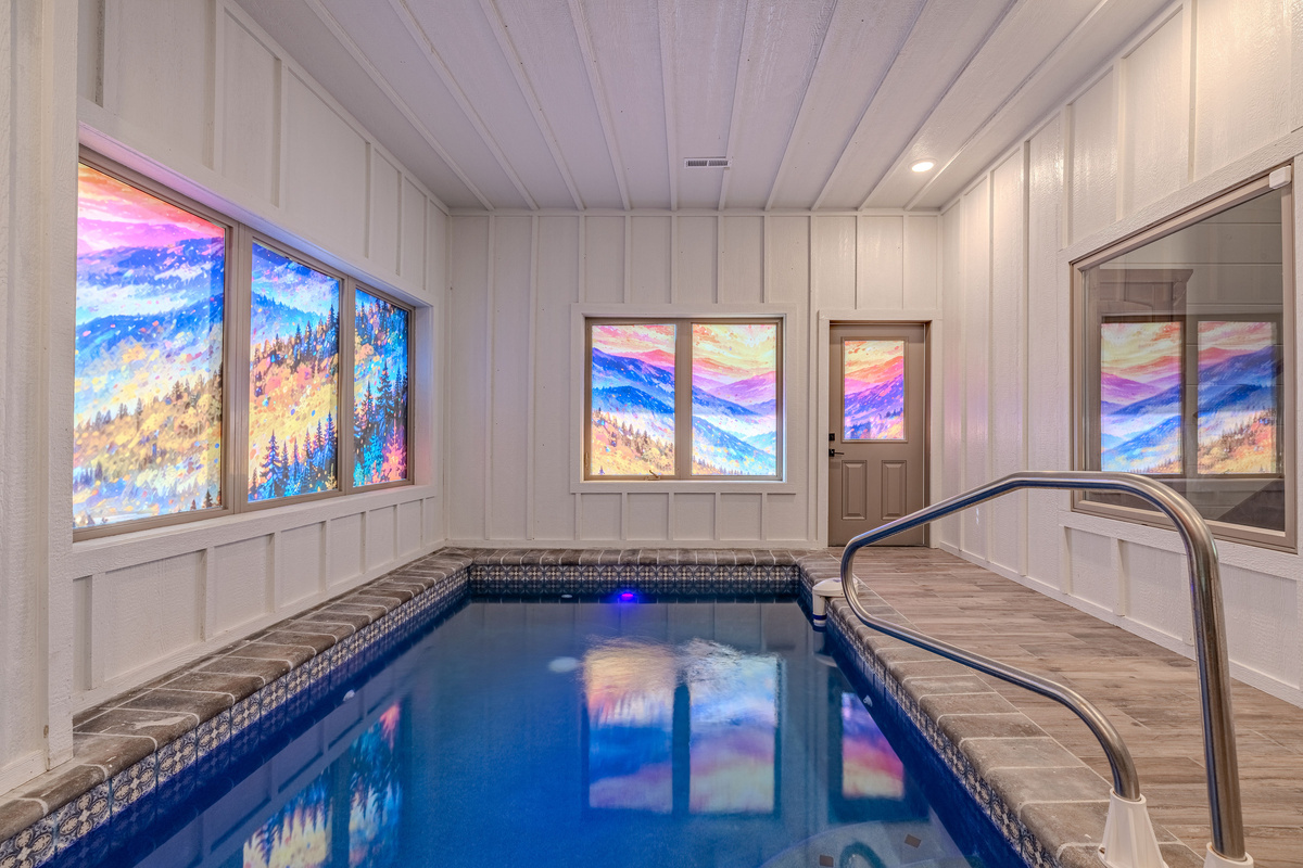 A second angle shows the full length of the indoor pool.