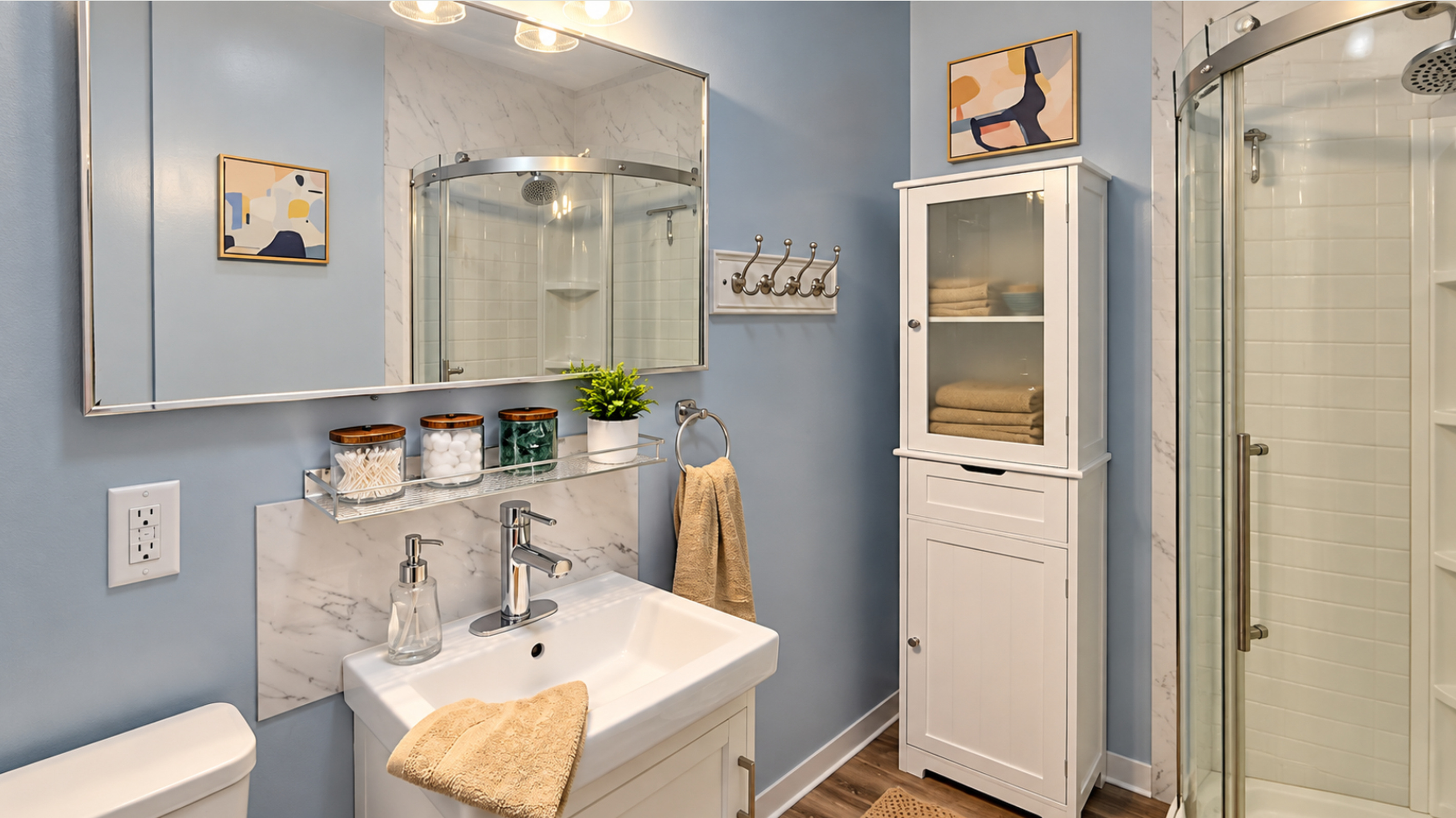 One Jack-and-Jill bath connects the bedrooms; there is no hallway entrance.