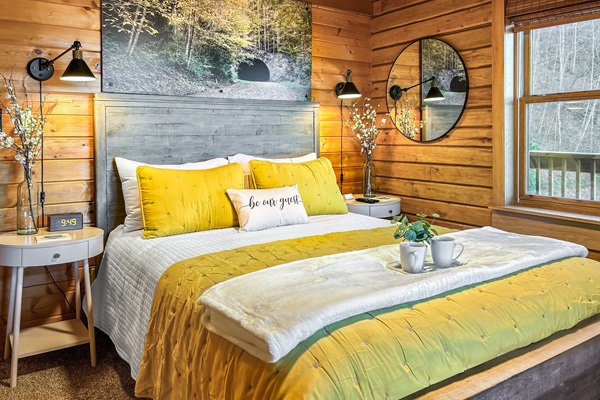 The room is beautifully bright and airy.