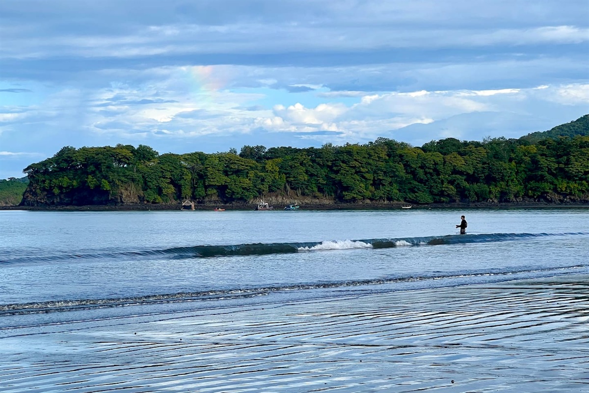 Surf is very mild due to the barrier islands and sheltered harbor.  Great for families to swim in and for fishing.  