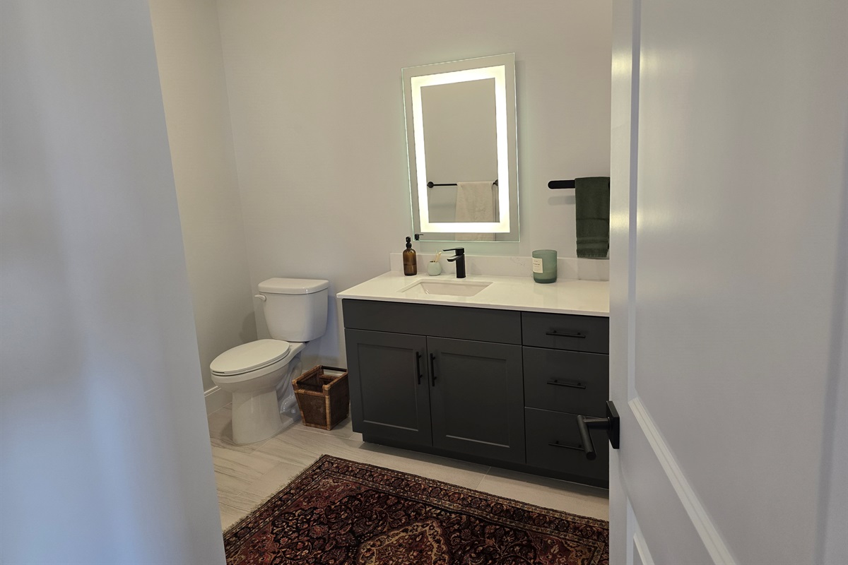 Third bathroom off the living room so that guests do not have to walk into the bedrooms