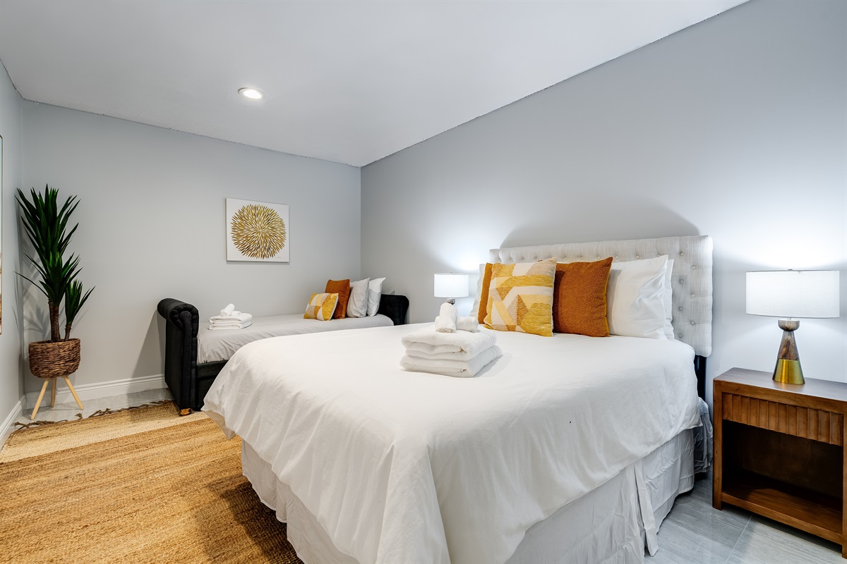 Private Queen Bedroom with 2 Trundles