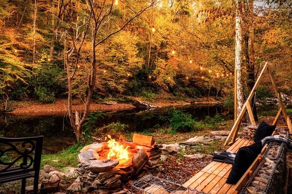 How about having a great firepit conversation right by the river? Just you and your loved ones!