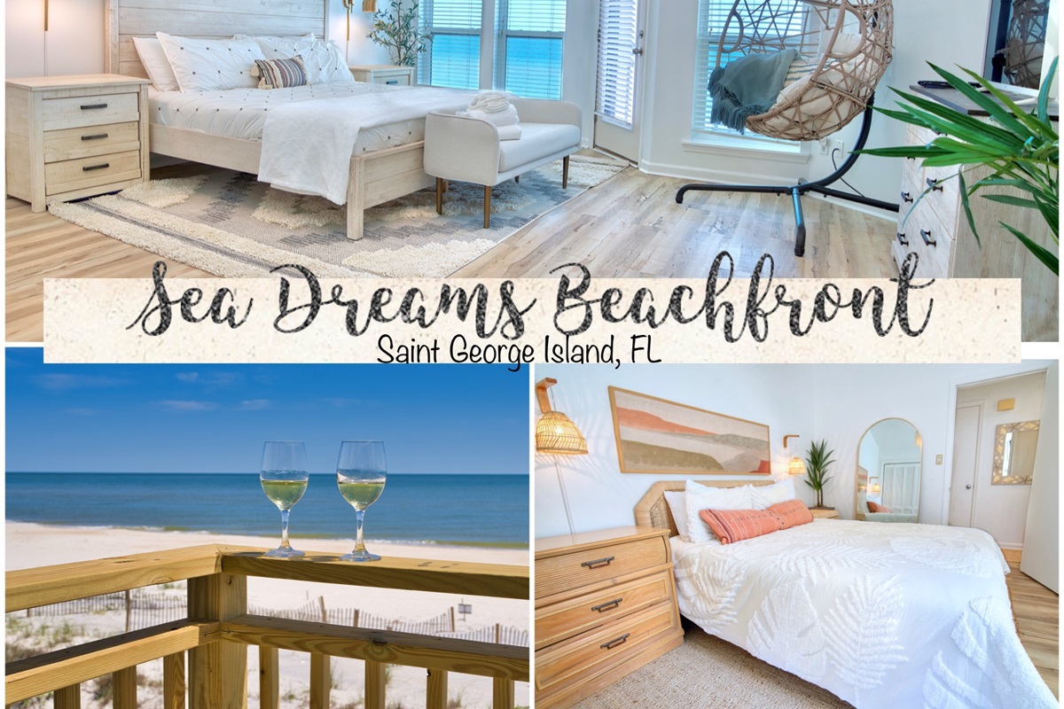 Sea Dreams Beachfront is perfect for couples or a small family who are looking to enjoy a relaxing getaway in a lux beach house just steps away from the white sands of Saint George Island