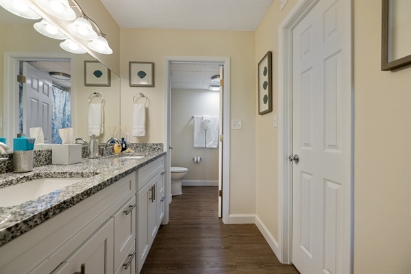 Master bathroom with double vanity