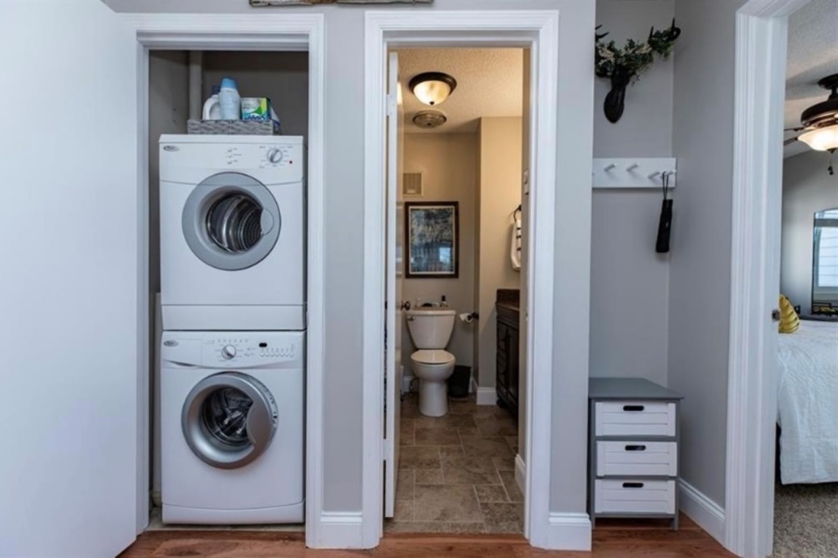 Washer and dryer located in the condo for your convenience.