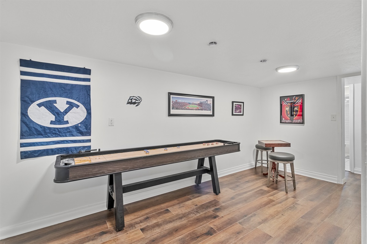 Check out the local sports teams while playing shuffleboard, checkers, or chess.