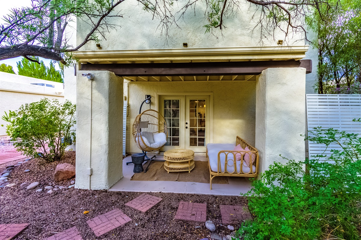 Master Patio with Swing Chair and Chaise