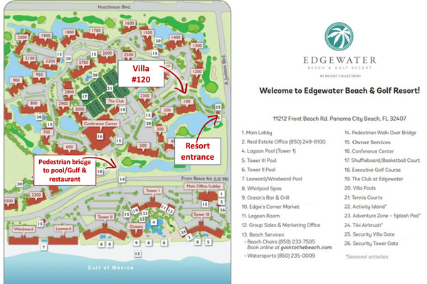 Villa 120 location on the resort map