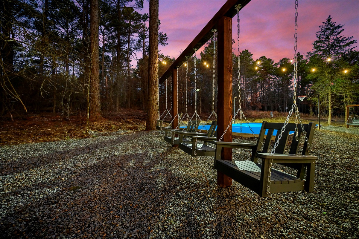 Swinging in the woods just hits different.