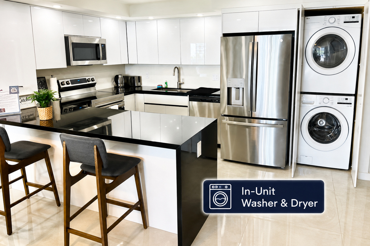 In-unit Washer & dryer - Full Kitchen