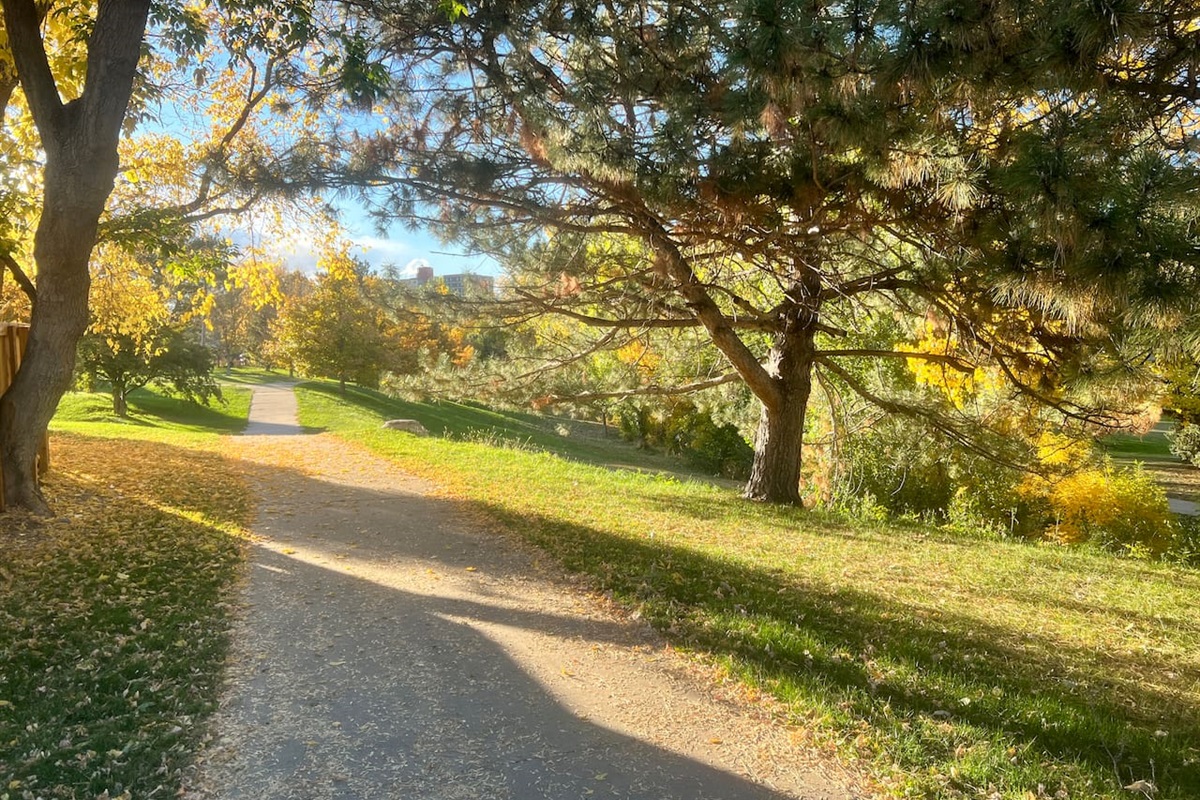 Joseph Martinez Park. 2 Blocks North. Our parks are all connected by walking paths that lead directly to downtown.  Great for walks with pets and lots of loops for exercise.