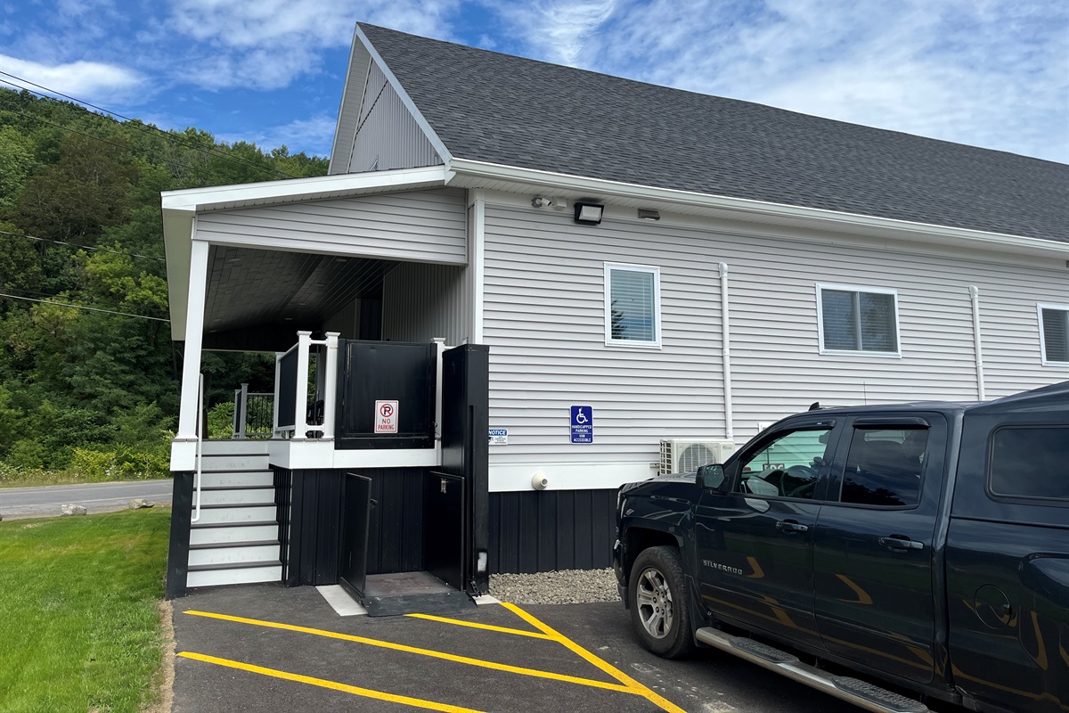 Dedicated Handicap Parking space and power lift